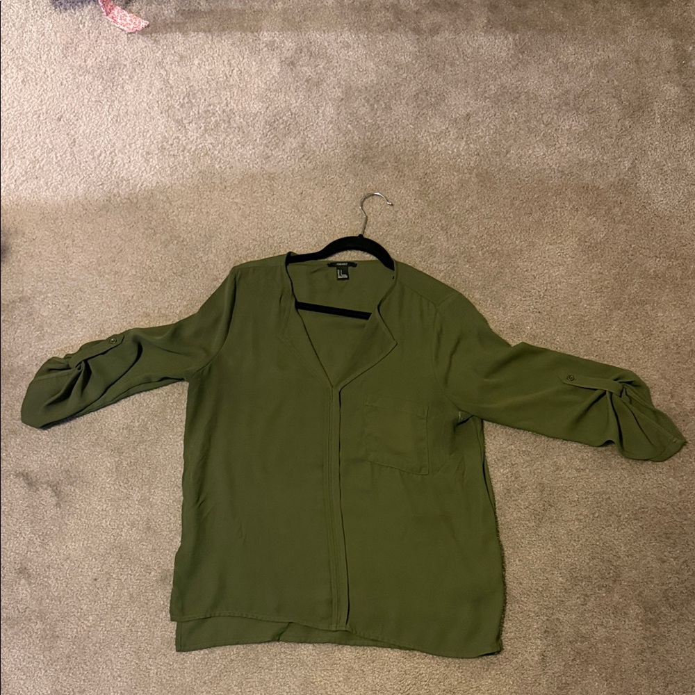 Forever 21 Olive Blouse